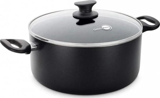 Greenpan Cambridge Cam Kapaklı Granit 24 cm Derin Tencere