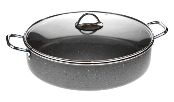 Cookcase Mega Cam Kapaklı Granit 38 cm Karnıyarık Tencere