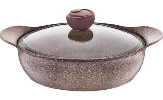 Oms Collection 3320 Cam Kapaklı Granit Karnıyarık Tencere