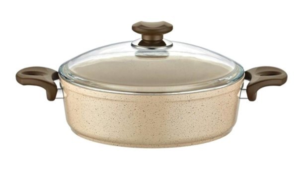Gülsan Safran Cam Kapaklı Granit 30 cm Karnıyarık Tencere