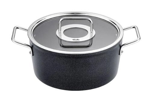 Fissler Adamant Cam Kapaklı Granit 24 cm Derin Tencere