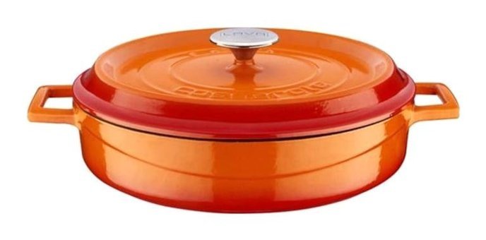 Lava Trendy Döküm 32 cm Basık Tencere Turuncu