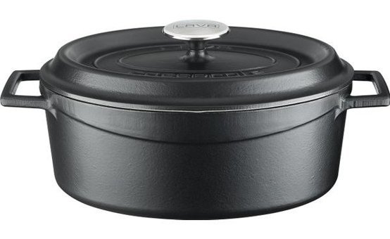 Lava Döküm 23 cm Derin Tencere Siyah