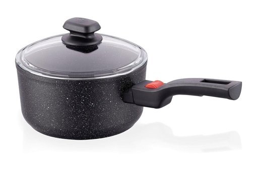 Korkmaz Ornella Pratik Cam Kapaklı Granit 20 cm Derin Tencere