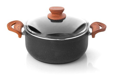 Cvs Cam Kapaklı Granit 28 cm Derin Tencere