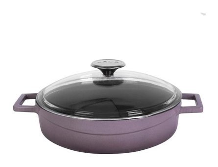 Lava Glaze Döküm 28 cm Basık Tencere Mor