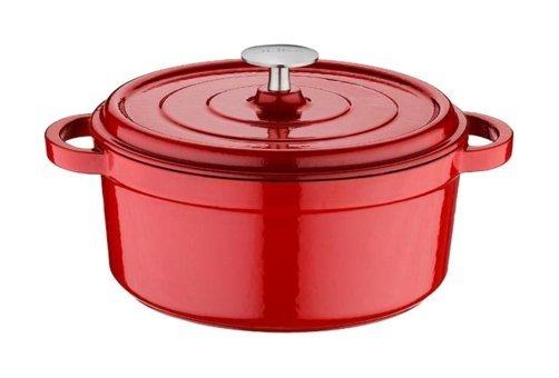 Olika Iron Demir Döküm 24 cm Derin Tencere Kırmızı