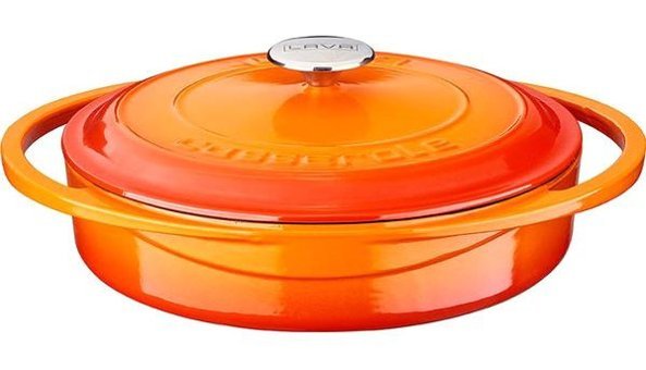 Lava Trendy Döküm 28 cm Basık Tencere Turuncu