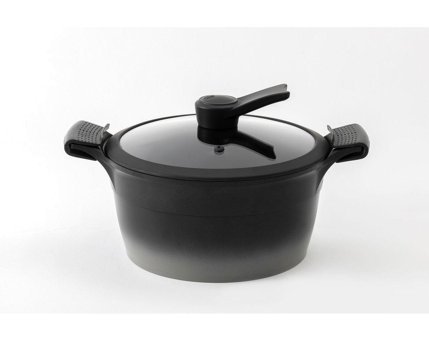 Vivense Kitchen Essentials Cam Kapaklı Döküm 24 cm Derin Tencere