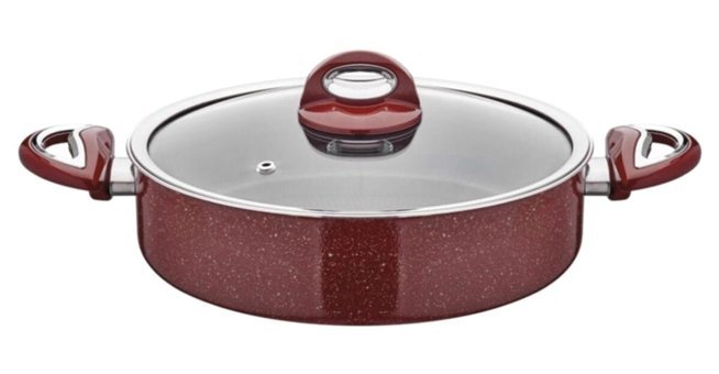 Taç 1119 Cam Kapaklı Granit 32 cm Karnıyarık Tencere