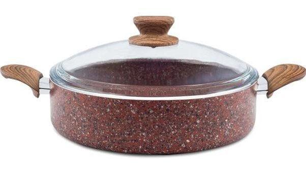 Noble Life Stonelife 18695 Cam Kapaklı Granit 26 cm Karnıyarık Tencere