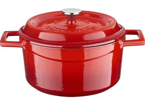 Lava Döküm 20 cm Derin Tencere Kırmızı