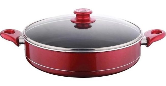 Evinda No:24 Cam Kapaklı Teflon 24 cm Basık Tencere