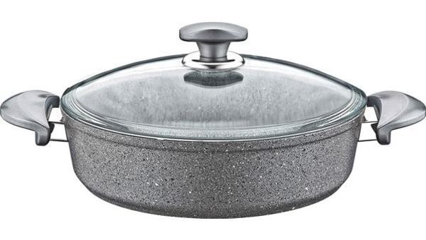 Oms Collection 3310 Cam Kapaklı Granit 34 cm Karnıyarık Tencere