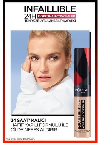 L'oreal Paris Infaillible 328 Linen Nemlendiricili Göz Altı ve Yüz Likit Fırça Kapatıcı