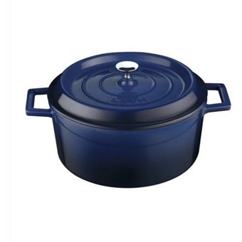 Lava Majolik Serisi Döküm 24 cm Derin Tencere Mavi