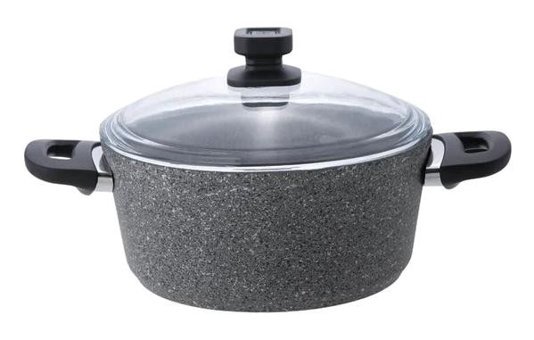 Emsan Cam Kapaklı Granit 16 cm Derin Tencere
