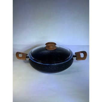 Evim Şahane Venüs Cam Kapaklı Döküm-Granit 24 cm Basık Tencere
