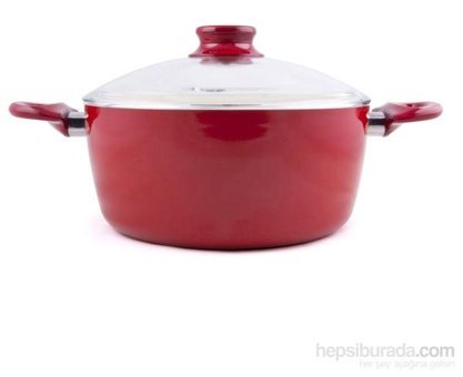 Essenso Ecotouch Torino Cam Kapaklı Granit 24 cm Derin Tencere