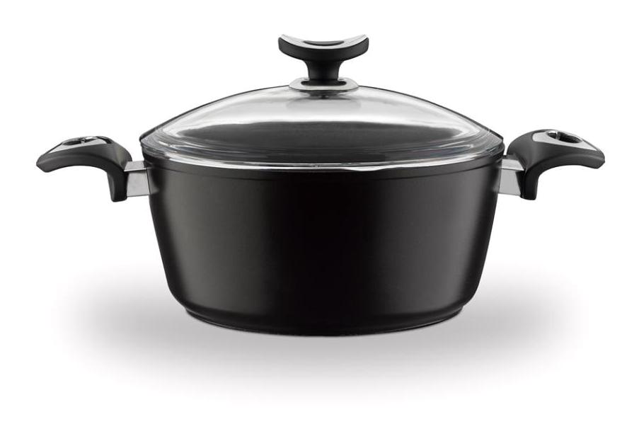 Leggno PLS2323DT24 Cam Kapaklı Granit 24 cm Derin Tencere