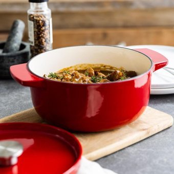 Kitchenaid Demir Döküm 26 cm Derin Tencere Kırmızı