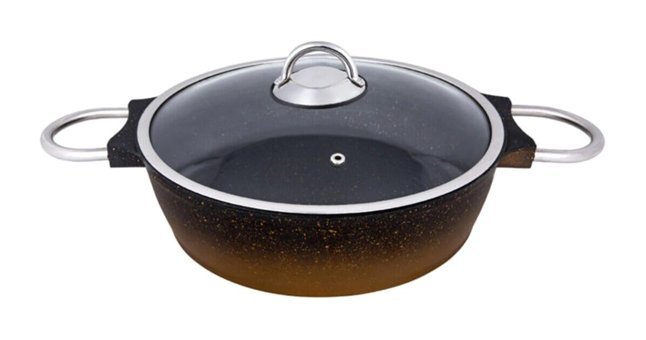 Emsan Gold Cam Kapaklı Granit 26 cm Karnıyarık Tencere