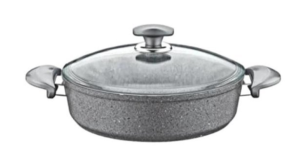 Oms Collection 152.3310.01.02-24 Cam Kapaklı Granit 24 cm Karnıyarık Tencere