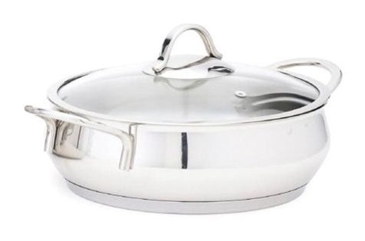 Contesse CLK Colombus Cam Kapaklı Çelik 24 cm Basık Tencere