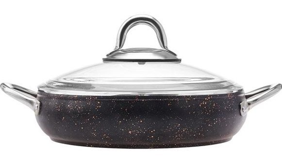Karaca Avanos Black Gold Cam Kapaklı Granit 26 cm Karnıyarık Tencere