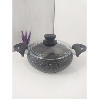 Essenso Cam Kapaklı Granit 20 cm Derin Tencere