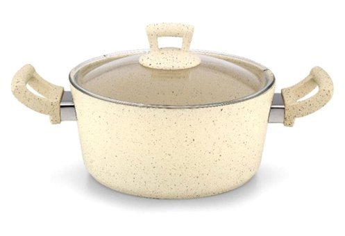 Hascevher Germanitium Cam Kapaklı Granit 24 cm Derin Tencere