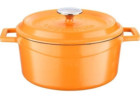 Lava Trendy Demir Döküm 24 cm Derin Tencere Turuncu