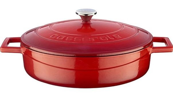 Lava Döküm 24 cm Basık Tencere Kırmızı