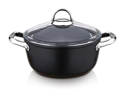 Saflon SF3630TT Cam Kapaklı Titanyum 30 cm Derin Tencere