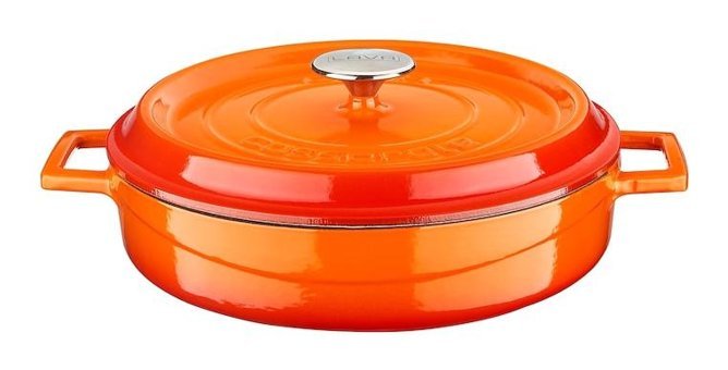 Lava Edition Demir Döküm 32 cm Basık Tencere Turuncu