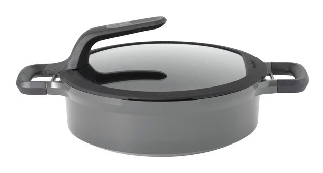 Berghoff Gem Stay Cool 2307424 Cam Kapaklı Döküm Basık Tencere