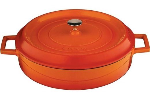 Lava Trendy Demir Döküm 28 cm Basık Tencere Turuncu