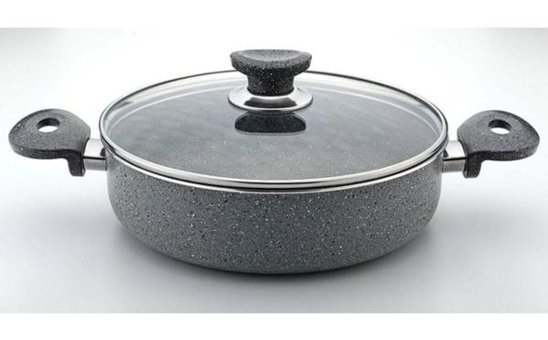 Arselon Eko Cam Kapaklı Granit 24 cm Basık Tencere