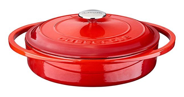 Lava Heritage Demir Döküm 28 cm Basık Tencere Kırmızı