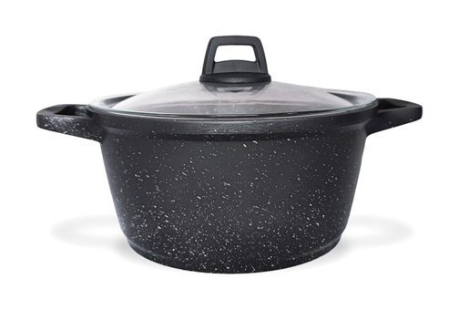 Khor Negro Cam Kapaklı Döküm 24 cm Derin Tencere