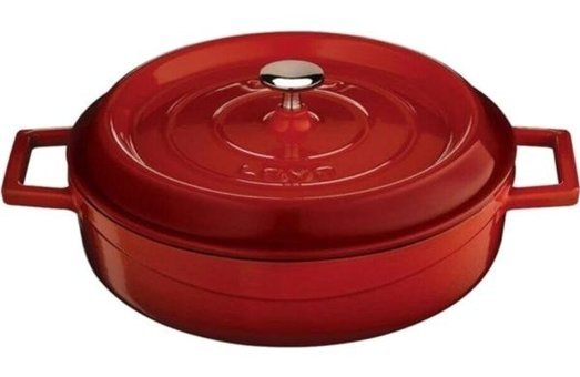 Lava Trendy Demir Döküm 24 cm Basık Tencere Kırmızı
