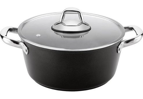 Fms INT1004S İndüksiyon Cam Kapaklı Titanyum 24 cm Derin Tencere