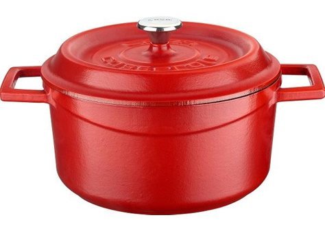 Lava Trendy Demir Döküm 20 cm Derin Tencere Kırmızı