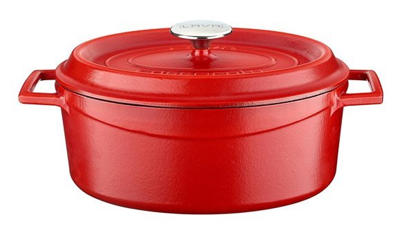 Lava Spring Demir Döküm 21 cm Derin Tencere Kırmızı