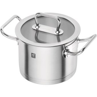 Zwilling Cam Kapaklı Paslanmaz Çelik 16 cm Derin Tencere
