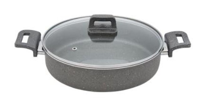 Mehtap Cam Kapaklı Granit 28 cm Karnıyarık Tencere