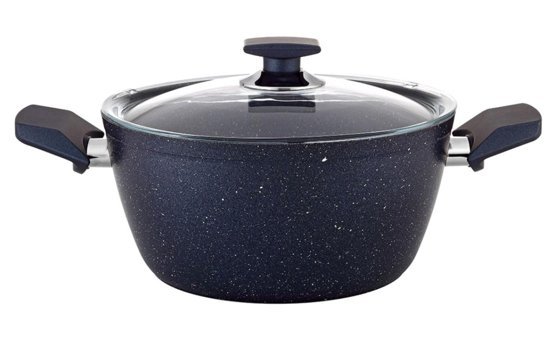 Vivaldi Eco Cam Kapaklı Granit 20 cm Derin Tencere