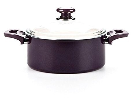 Essenso Ecotouch Berlin Mürdüm Cam Kapaklı Granit 24 cm Derin Tencere