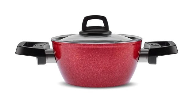 Karaca Biodiamond Cherry Cam Kapaklı Granit 14 cm Derin Tencere