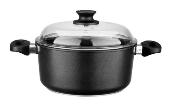 Leggno Pyrex İndüksiyon Cam Kapaklı Döküm 24 cm Derin Tencere